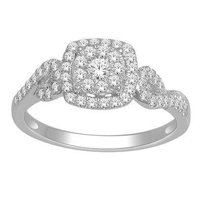 10K 0.50CT D-RING LDS RDS CNTR 0.08CT
