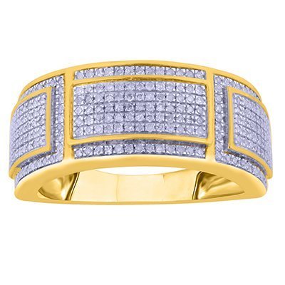 10K 0.51-0.55CT D-RING MEN BANDS RDS