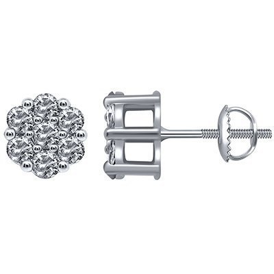 10K 0.60-0.61CT D-EARRING RDS FLOWER