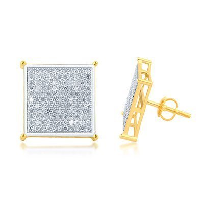 10K 0.75CT D-EARRINGS RDS PAVA