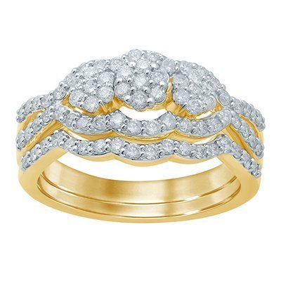 10K 0.86CT D-BRIDAL SET LDS RDS