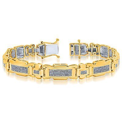 10K 0.94-1.15CT D-BRACELET MENS RDS