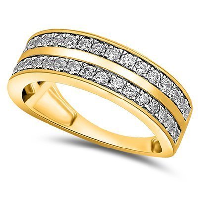 10K 0.98-0.99CT D-RING BAND MENS RDS