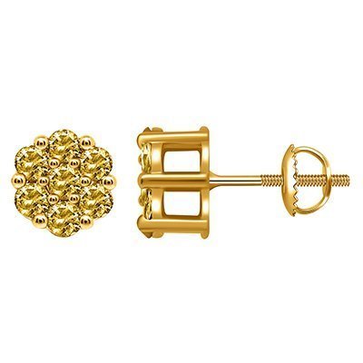 10K 1.00-1.01CT D-EARRING CAN FLOWER