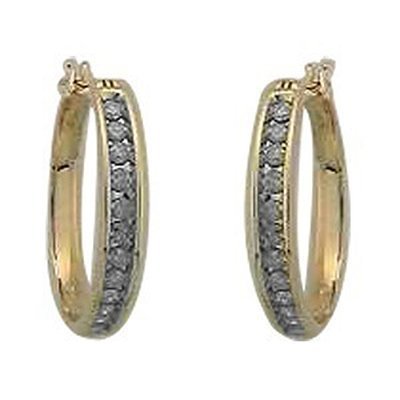 10K 1.00CT D-EARRINGS HOOP RDS