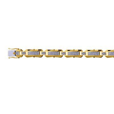 10K 1.28-1.90CT D-BRACELET MENS RDS