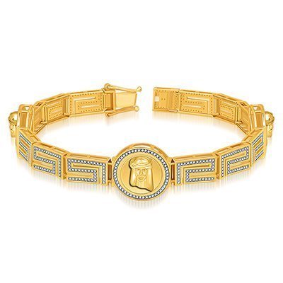 10K 1.31-1.56CT D-BRACELETE MENS RDS