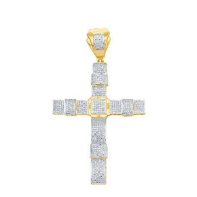 10K 1.60CT D-PENDANT MENS RDS MICRO PAVE