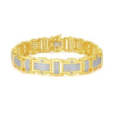 10K 1.65CT D-BRACELETE MENS RDS MP
