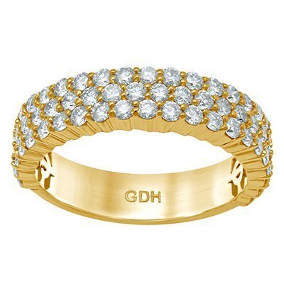 10K 1.98-2.05CT D-RING MENS BANDS RDS - 18K FINISH