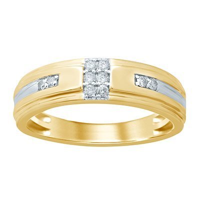 10KT 0.19CT D-RING BAND MENS MP