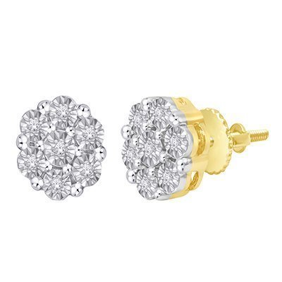 925 SS 0.04-0.06CT D-EARRING RDS FANUC " FLOWER "