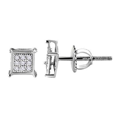 925 SS 0.05-0.06CT D-EARRINGS RDS MP SQUARE