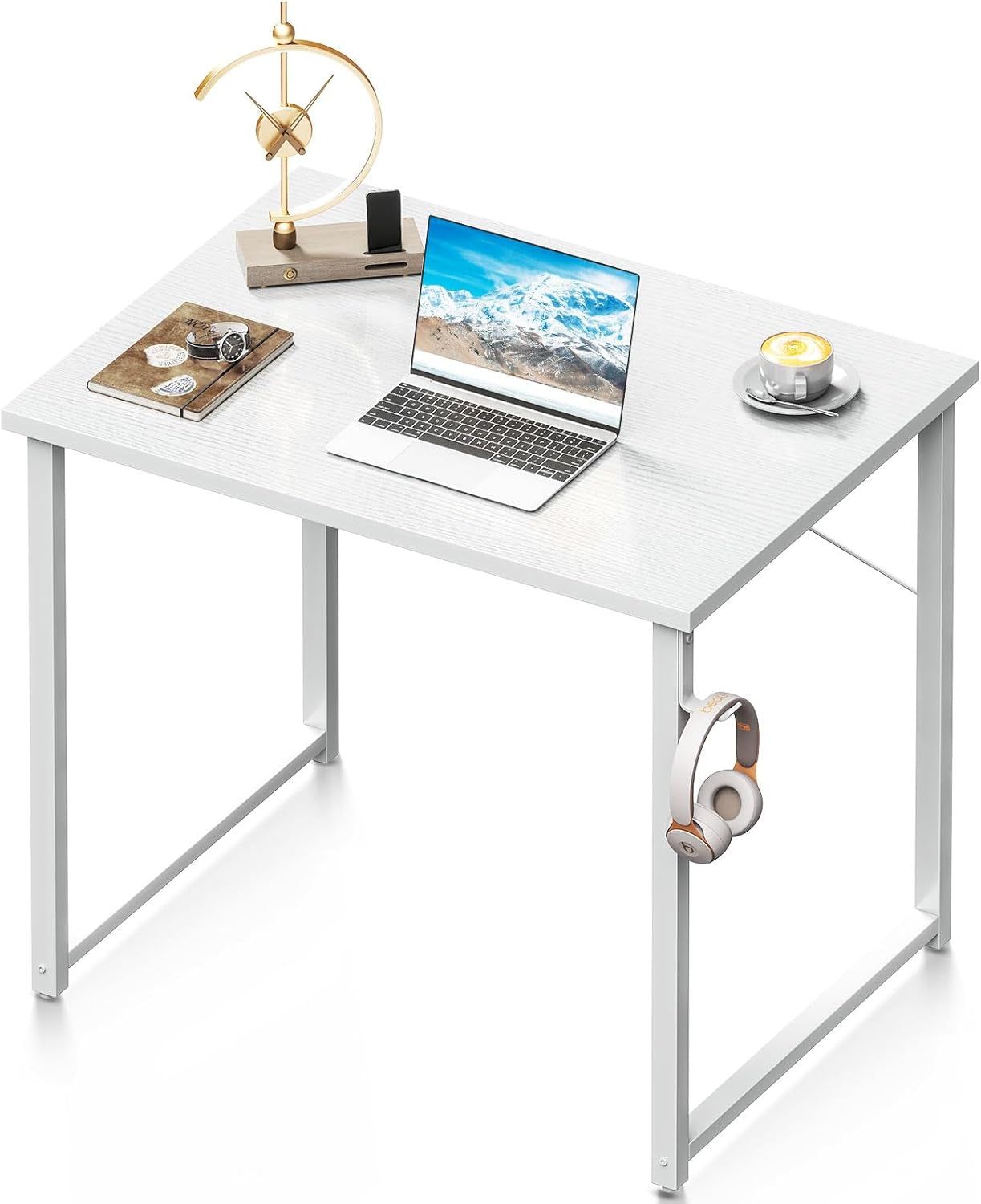 32 Inch Small Computer Desk, Modern Simple Style Desk for Home Office, Study Student Writing Desk, White