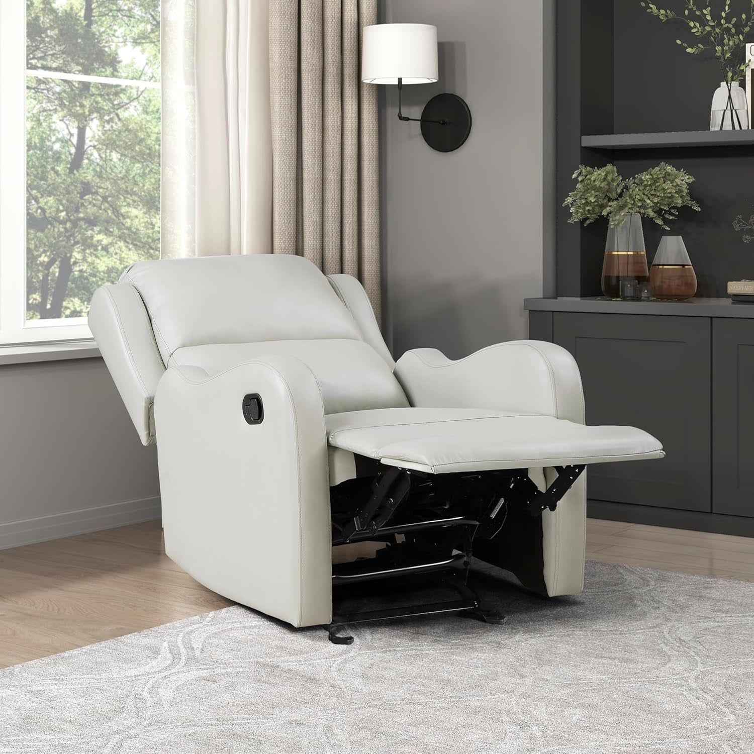 Recliner Chair Living Room Reclining Sofa Chair, Home Theater Seating Modern Recliner, Manual Recliner Sofa Chair for Living Room/Office/Apartment, Glider Recliner, Taupe