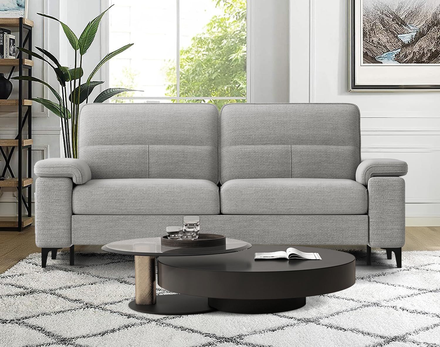 Light Gray Loveseat with Removable Cover rana