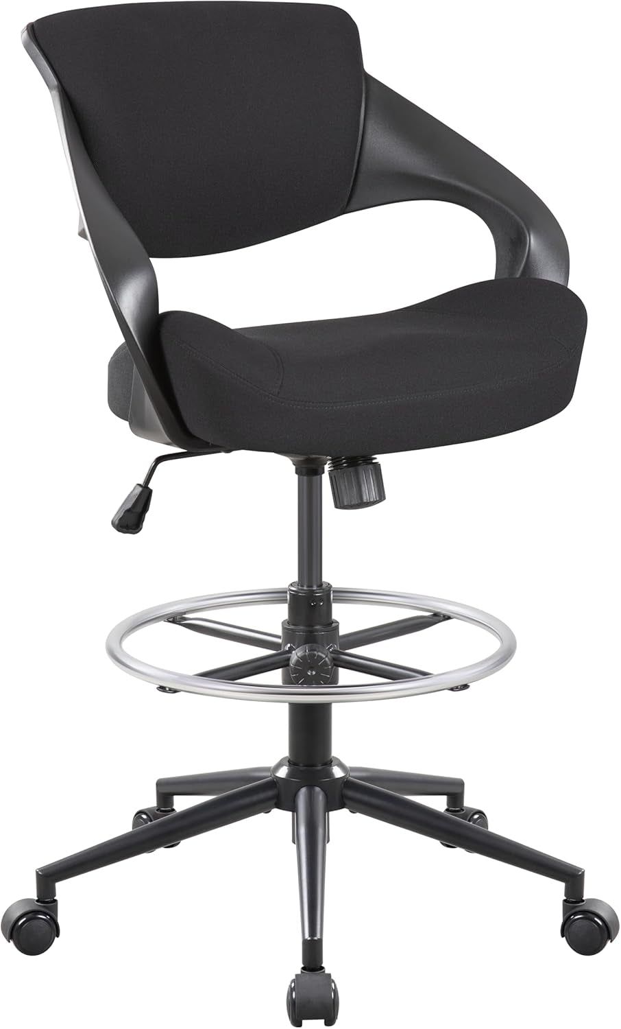 Ergonomic Drafting Chair,Standing Computer Desk Chair,Foot Ring,Lumbar Support,Swivel Task Chair-Black