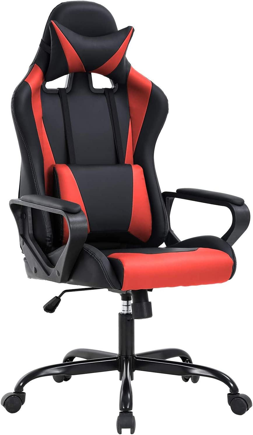 Gaming Chair Racing Chair Office Chair Ergonomic High-Back Leather Chair Reclining Computer Desk Chair Executive Swivel Rolling Chair with Adjustable Headrest Lumbar Support for Women, Men