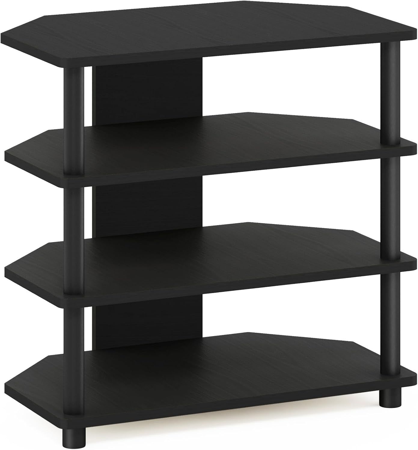 Turn-N-Tube Easy Assembly 4-Tier Petite Entertainment Center / TV Stand / TV Unit / TV Desk, Blackwood