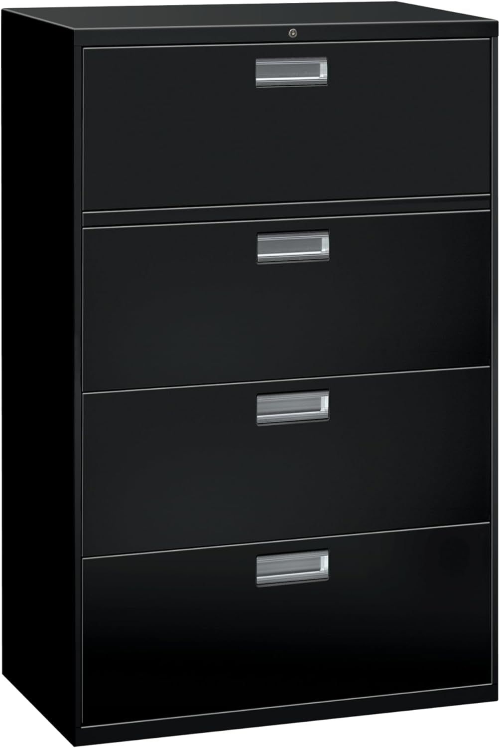 Adjustable Hangrails for A4, Legal, Letter Files Lock-600 Series Lateral Office Storage Locking Metal Cabinet 36&quot; W X 18&quot; D, 4 Drawers, Black