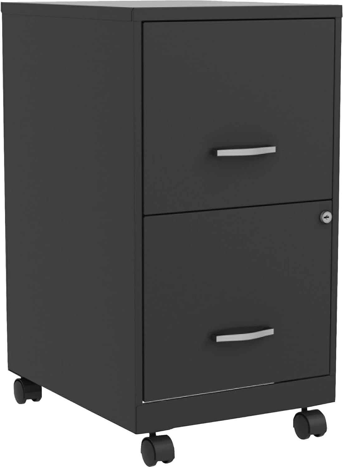 2-Drawer Mobile File Cabinet, 14.2&quot; X 18&quot; X 26.5&quot;, Black