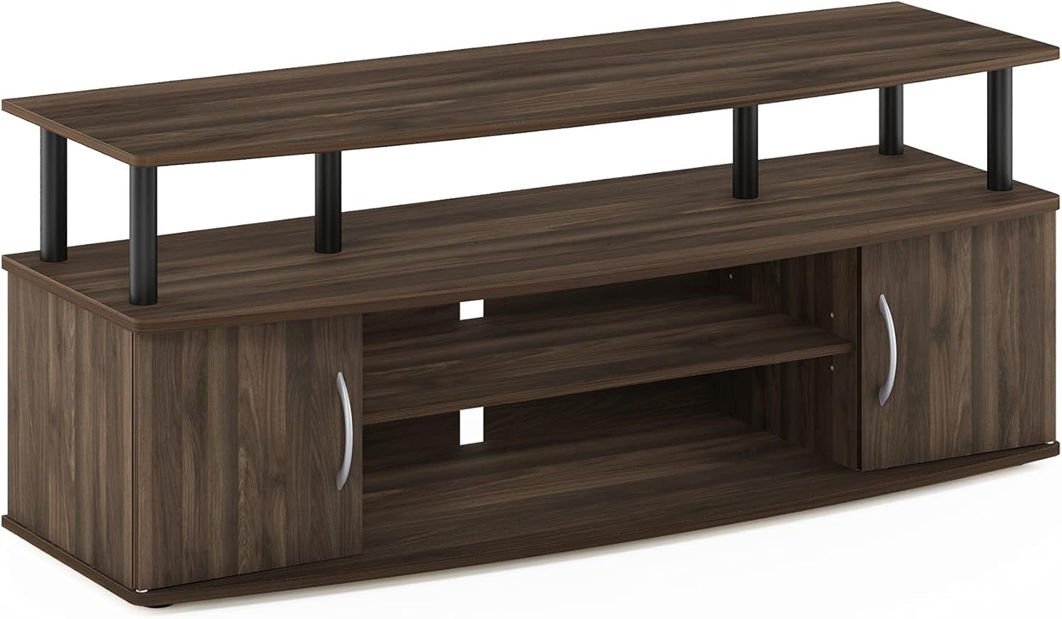 JAYA Large Entertainment Stand for TV up to 55 Inch, Columbia Walnut/Black