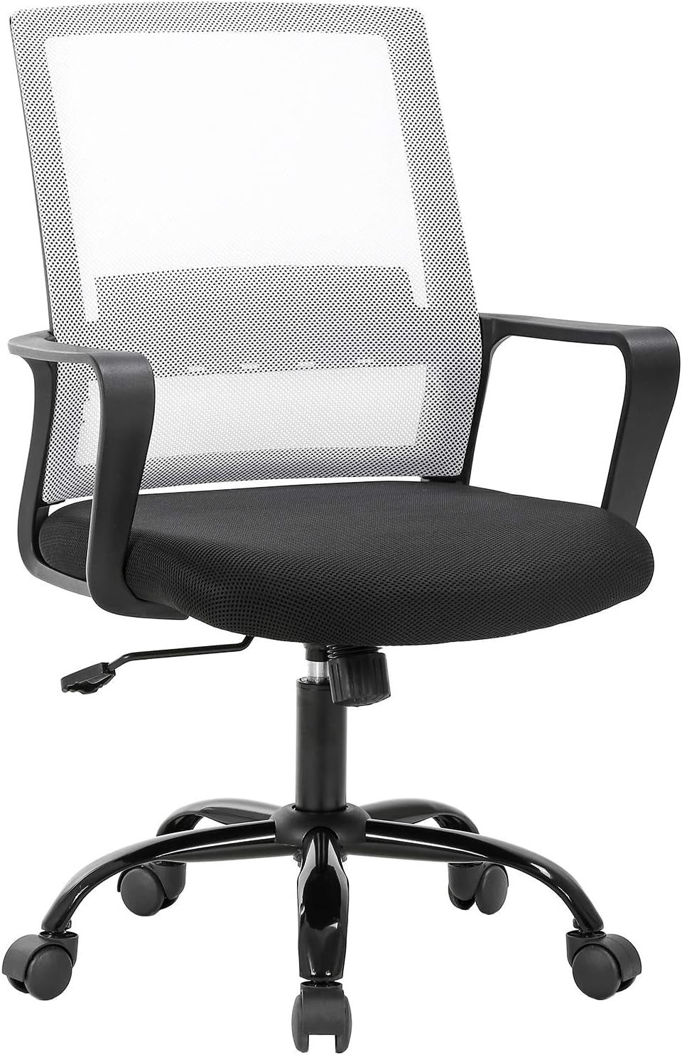 Home Office Chair Ergonomic Desk Chair Swivel Rolling Computer Chair Executive Lumbar Support Task Mesh Chair Adjustable Stool for Women Men (White)