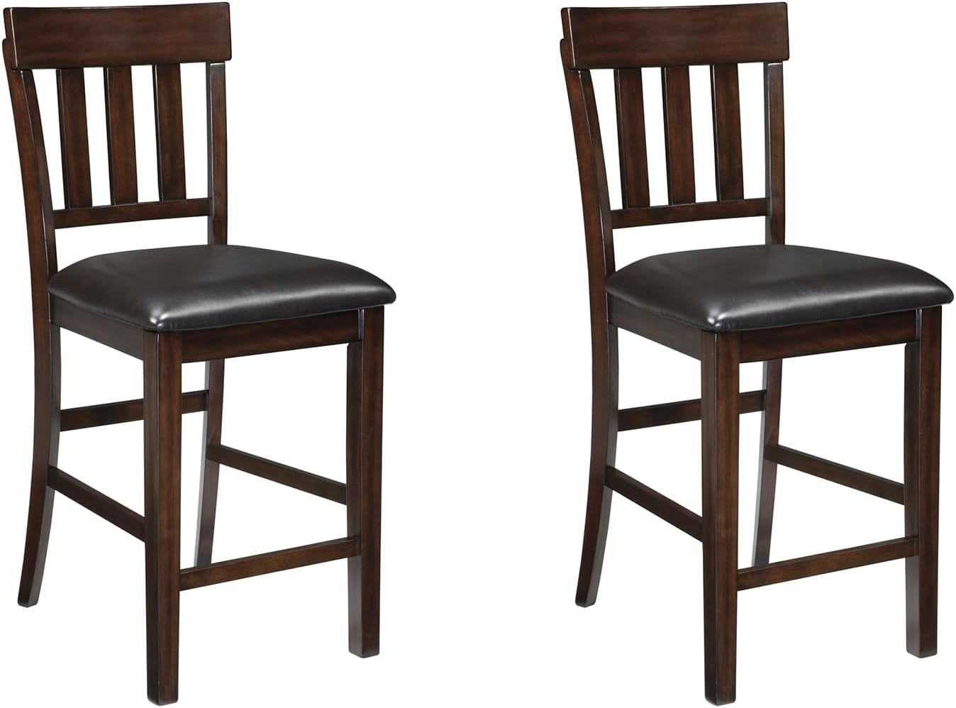 Haddigan 24&quot; Counter Height Upholstered Barstool 2 Count, Dark Brown