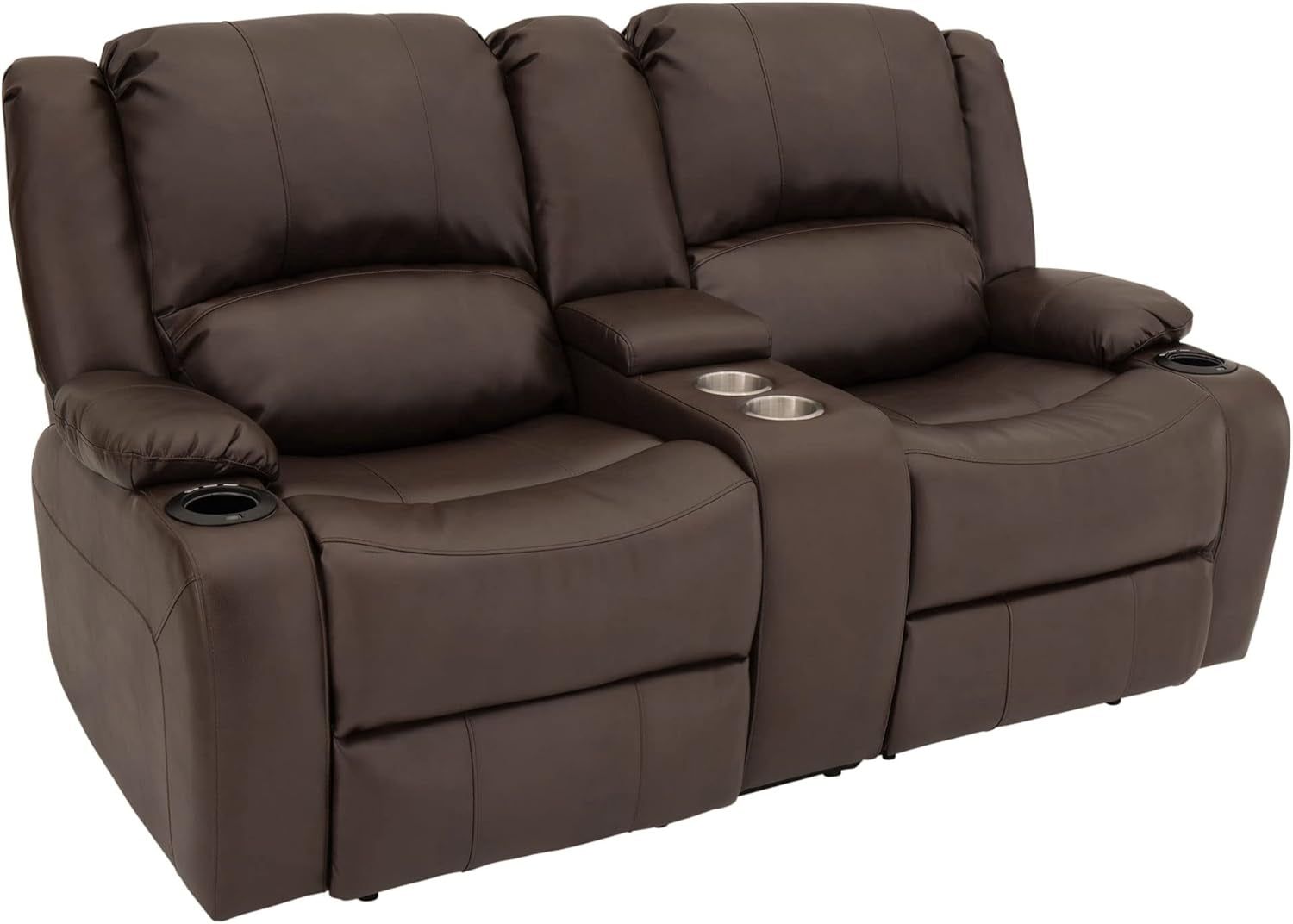 Charles 67&quot; Powered Double RV Wall Hugger Recliner Sofa RV Loveseat with Upgraded 2023 Fabric (Chestnut)