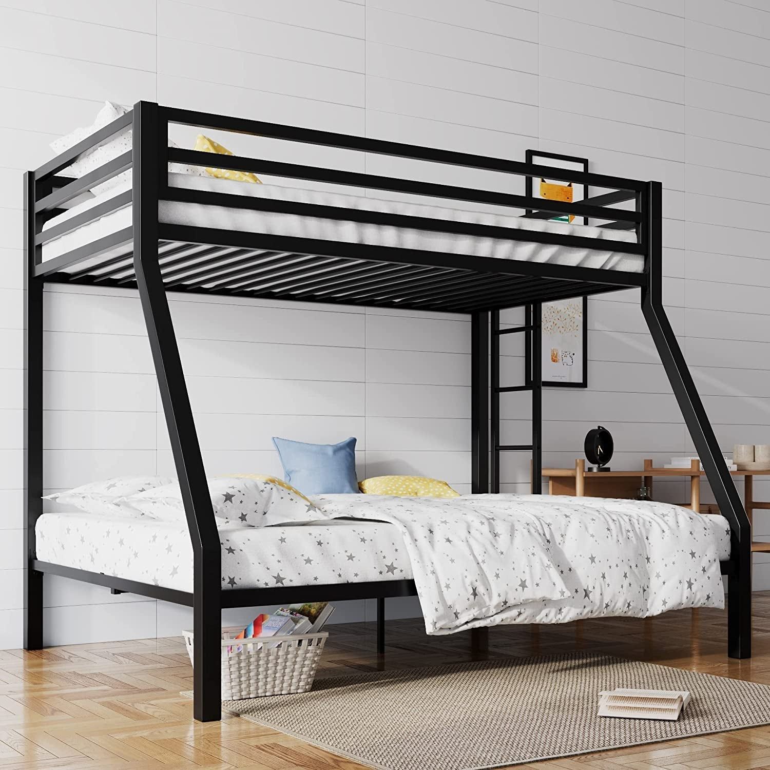 Low Bunk Bed with Slide, Twin-Over-Twin, Clay