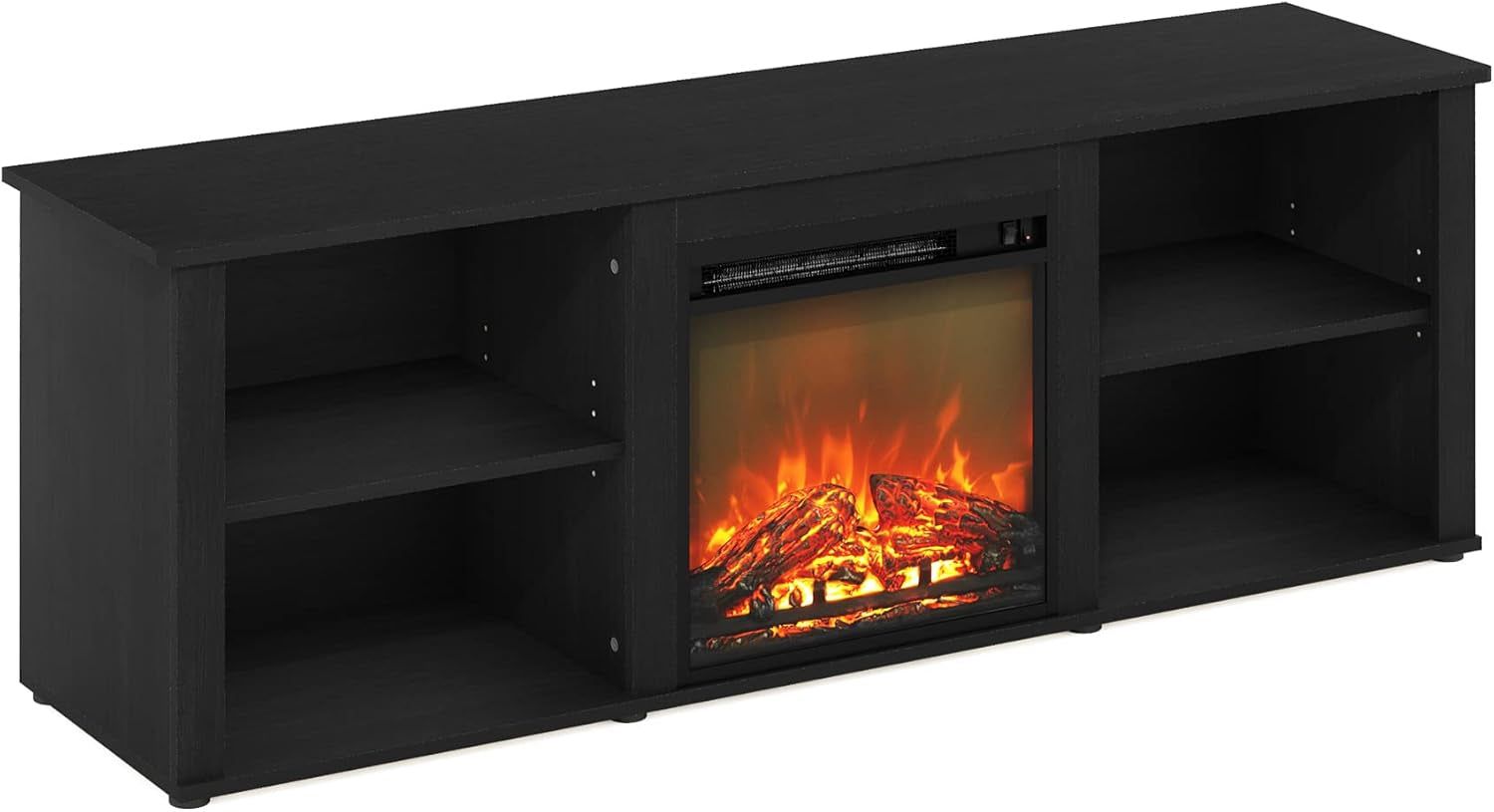 Classic 70 Inch TV Stand with Fireplace, Americano
