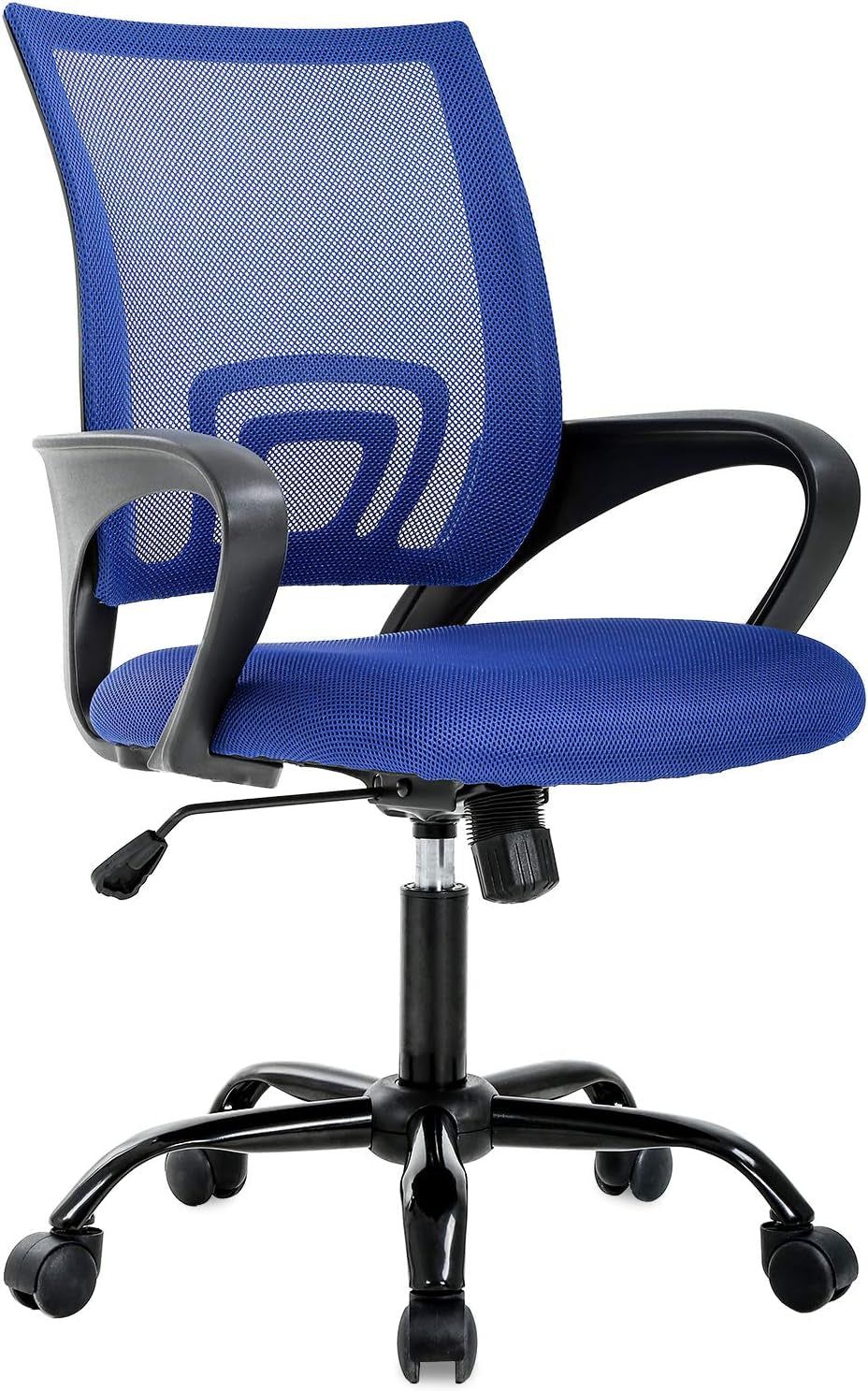 Office Chair Ergonomic Cheap Desk Chair Mesh Computer Chair Lumbar Support Modern Executive Adjustable Stool Rolling Swivel Chair for Back Pain (Blue)