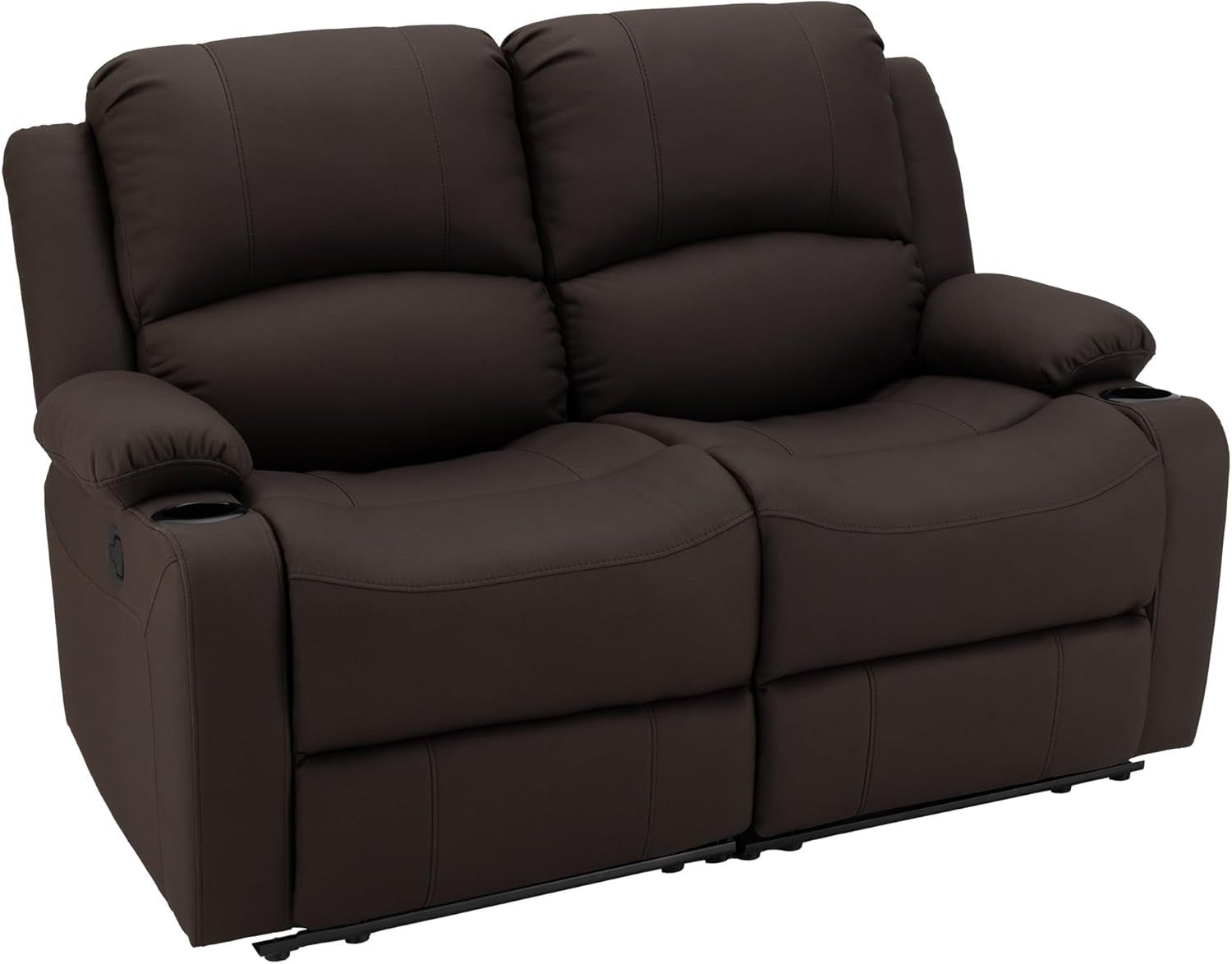 58&quot; Wall Hugger Reclining RV Theater Seats | Double Recliner RV Sofa | RV Couch | Wall Hugger Recliner | RV Theater Seating | RV Furniture (Manual, Chocolate)