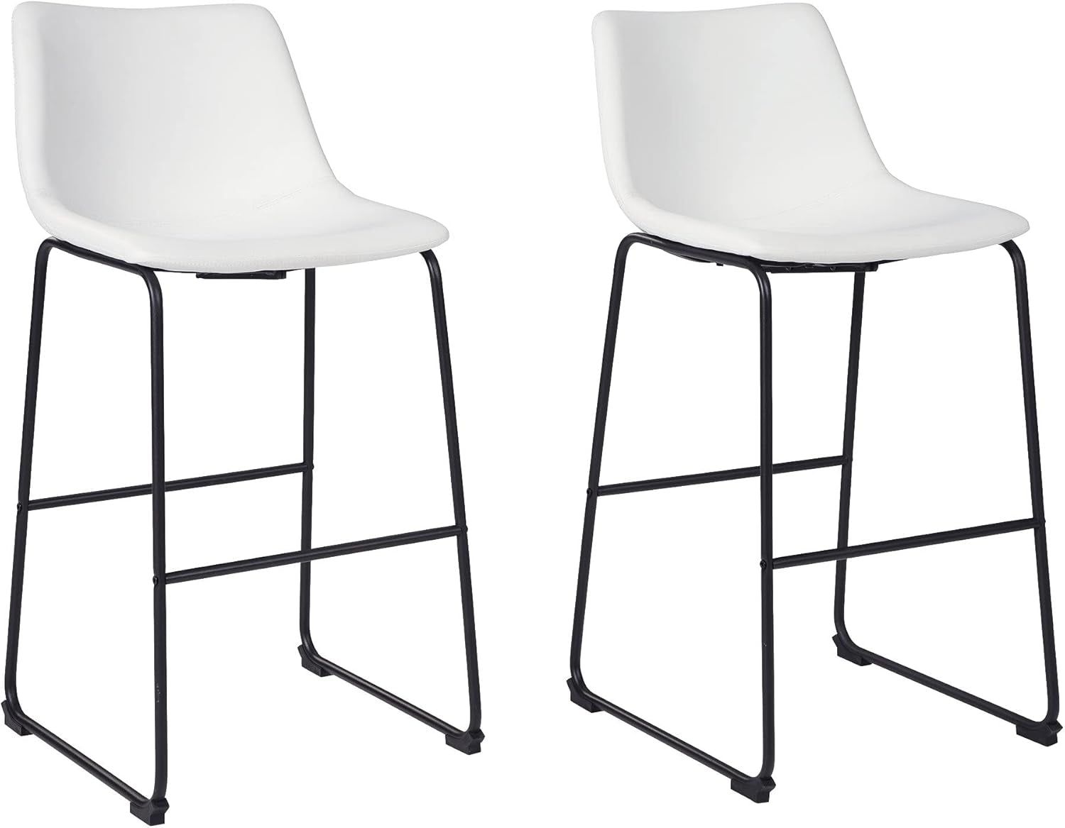 Centiar Urban Industrial 28.75&quot; Pub Height Bucket Seat Barstool, 2 Count, White