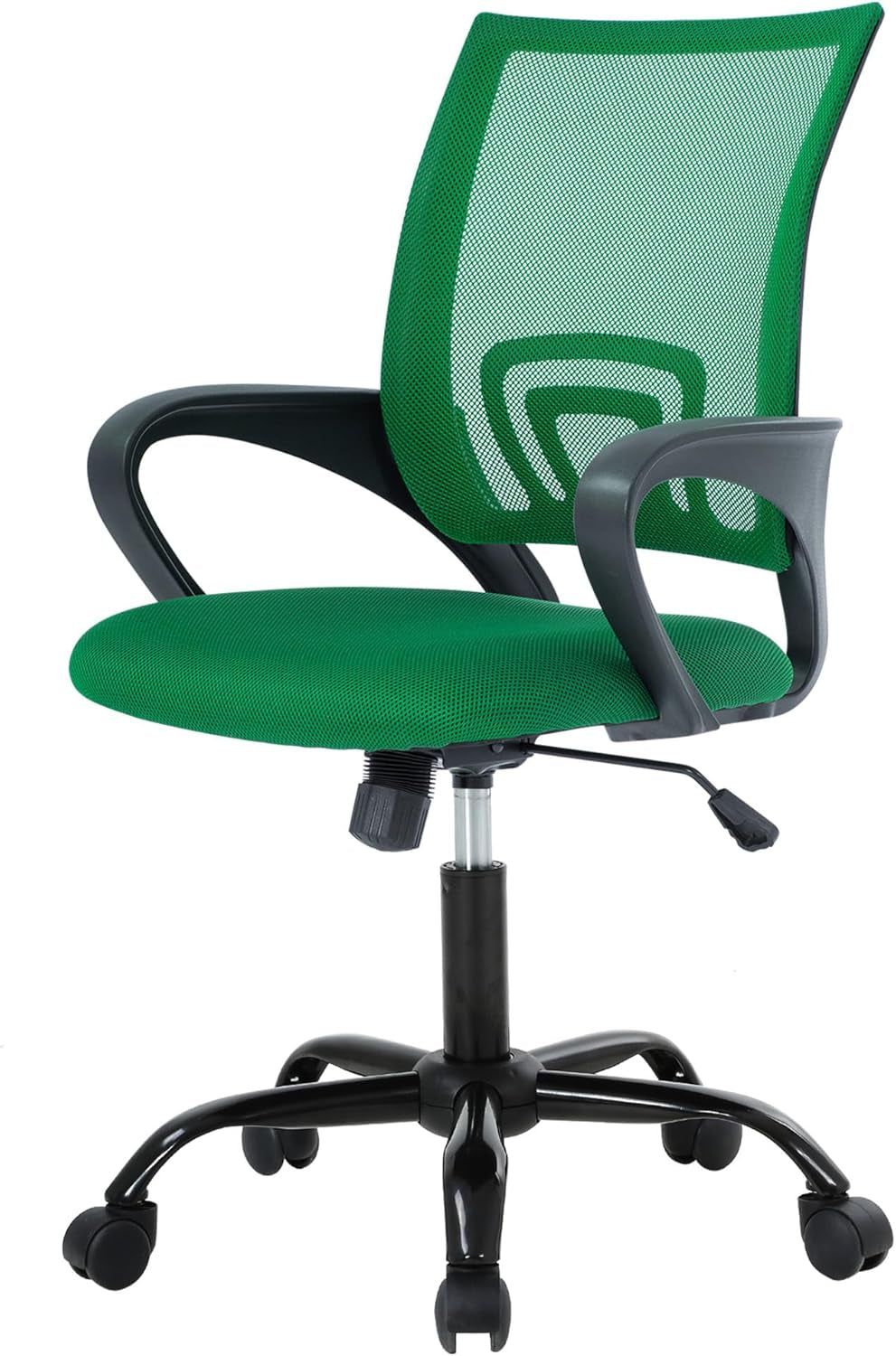 Office Chair Computer Chair Ergonomic Cheap Desk Chair Adjustable Comfortable Mid Back Task Rolling Swivel Chair with Lumbar Support for Home Office Desk, Green