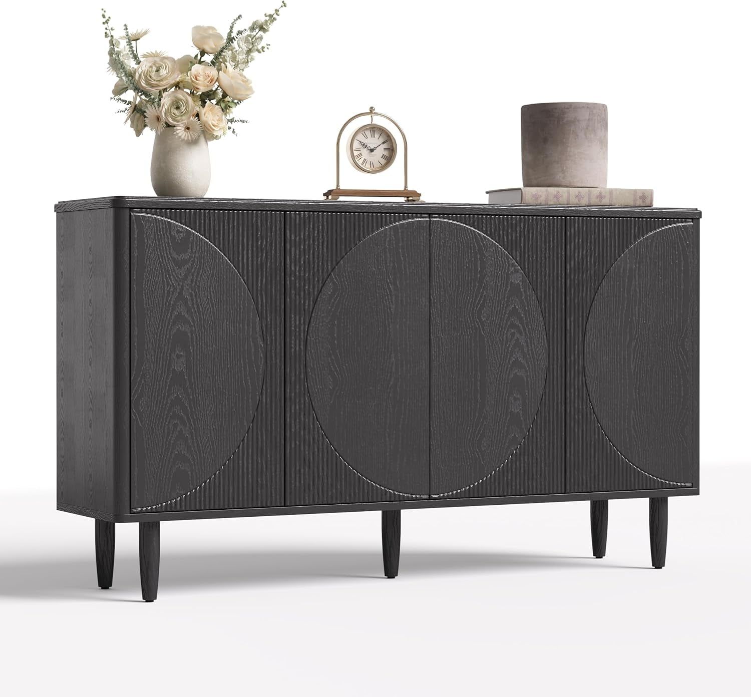 59-Inch Buffet Cabinet Sideboard with Storage, Modern Sideboard Buffet Table with Doors for Living Room, Dining Room