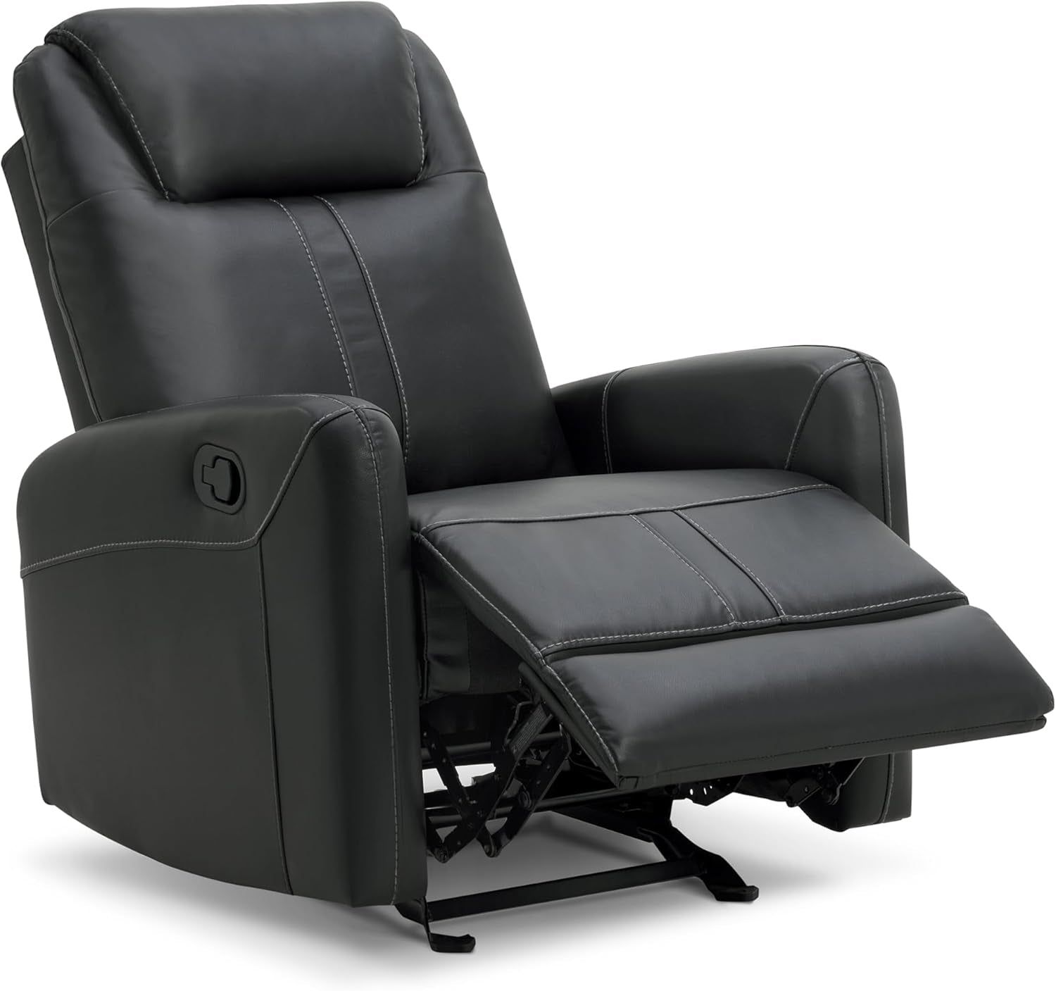 Leather Recliner Chair Faux Reclining Sofa Lazy Boy Glider Rocking Function with Armrest for Living Room Bedroom Home Theater Seating