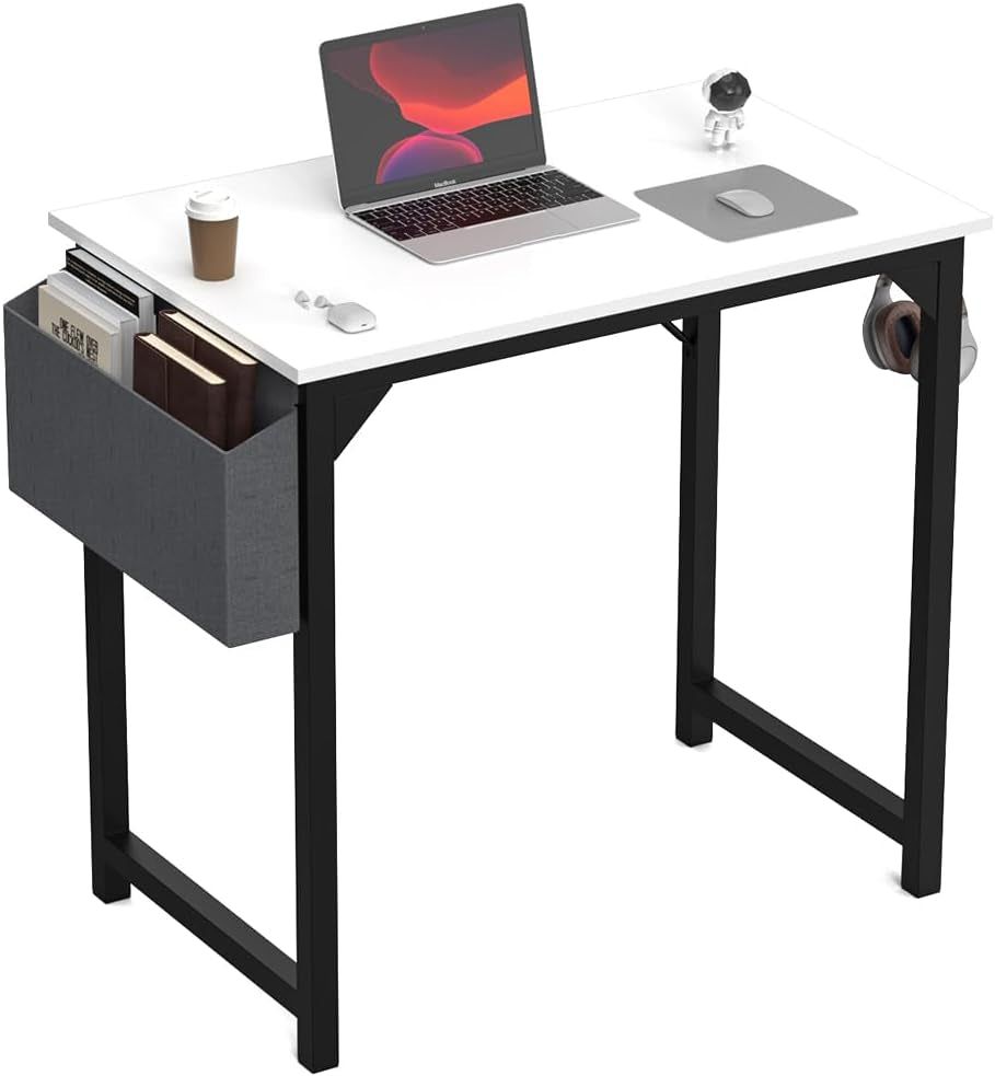 32 Inch Small Computer Office Desk Modern Simple Style Writing Study Work Table for Home Bedroom - True White