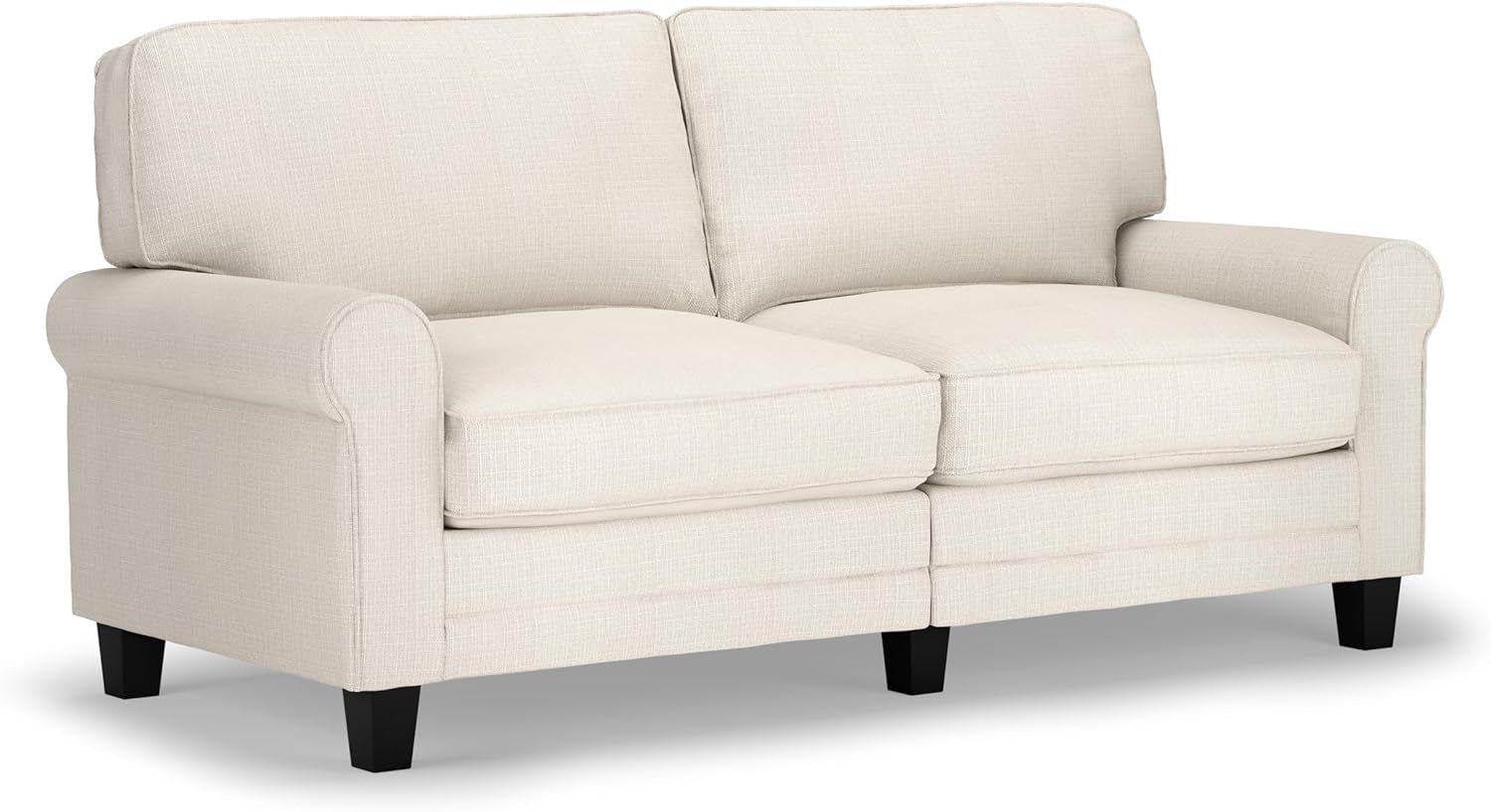 Buckwheat Beige Rolled Arm Loveseat (73&quot;)