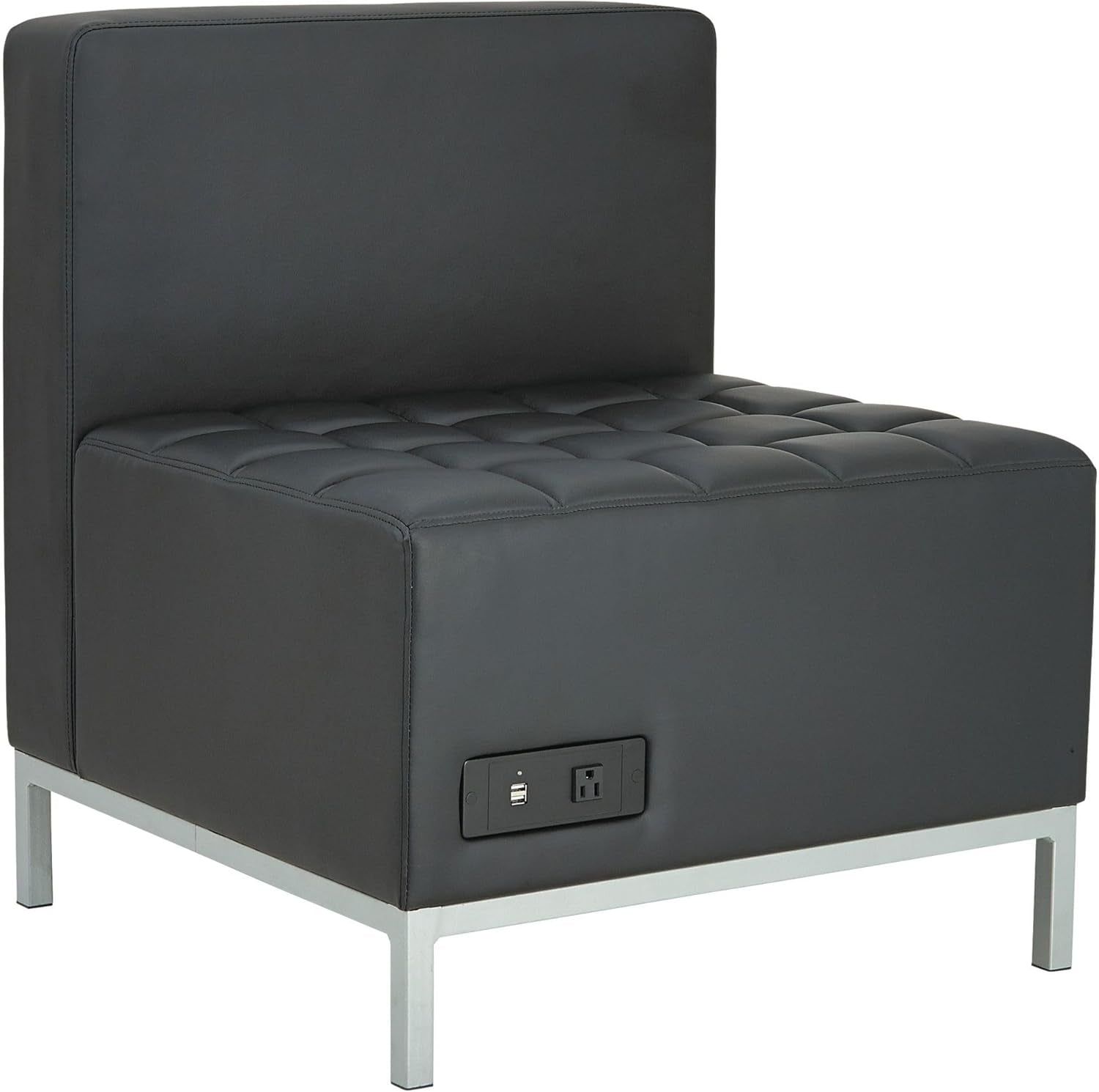 ALEQB8116P 26.38 In. X 26.38 In. X 30.5 In. QUB Series Powered Armless L Sectional - Black