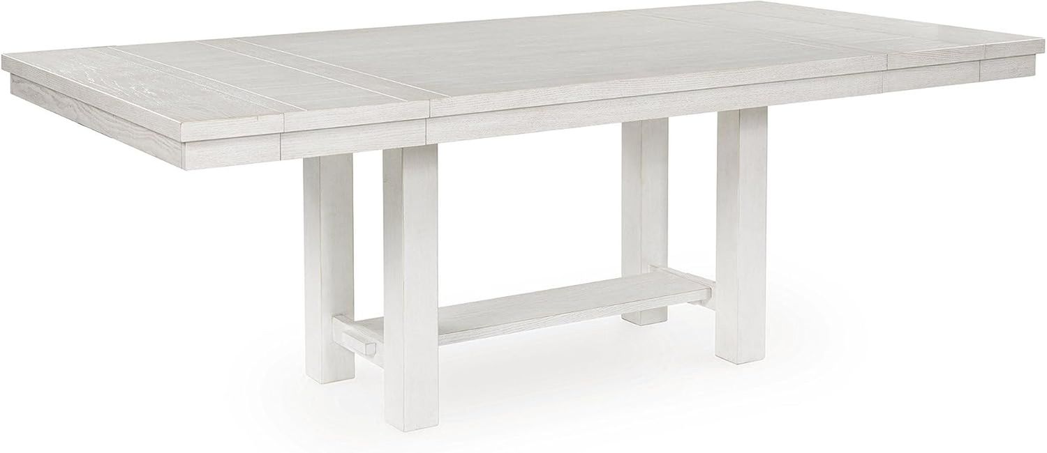 Robbinsdale Casual Removable Center Leaf Dining Extension Table with Trestle Base, White