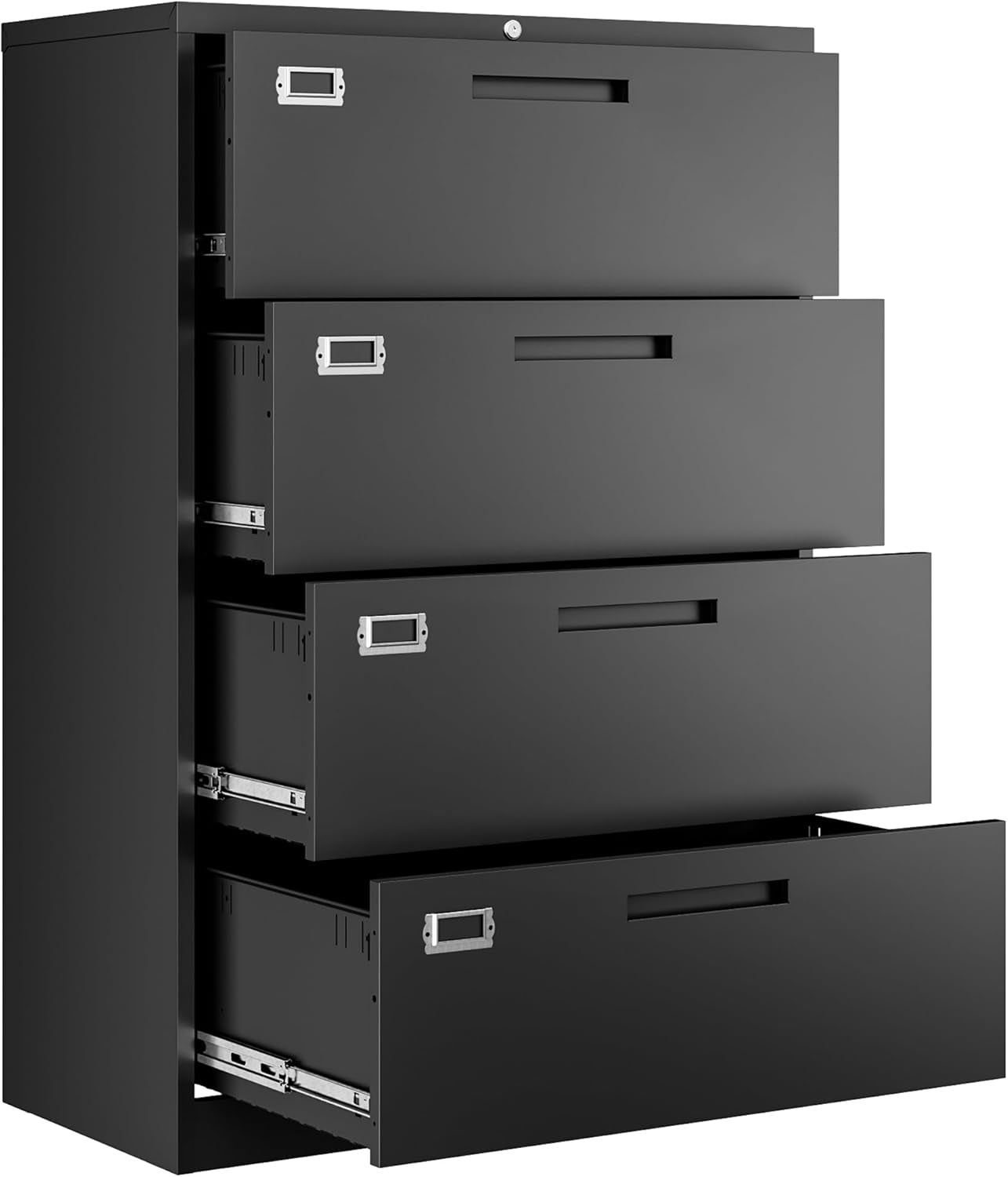 File Cabinets,4 Drawer Metal Lateral Filing Organization Storage Cabinets with Lock,Home Office for Hanging Files Letter/Legal/F4/A4 Size (Require Assembly)