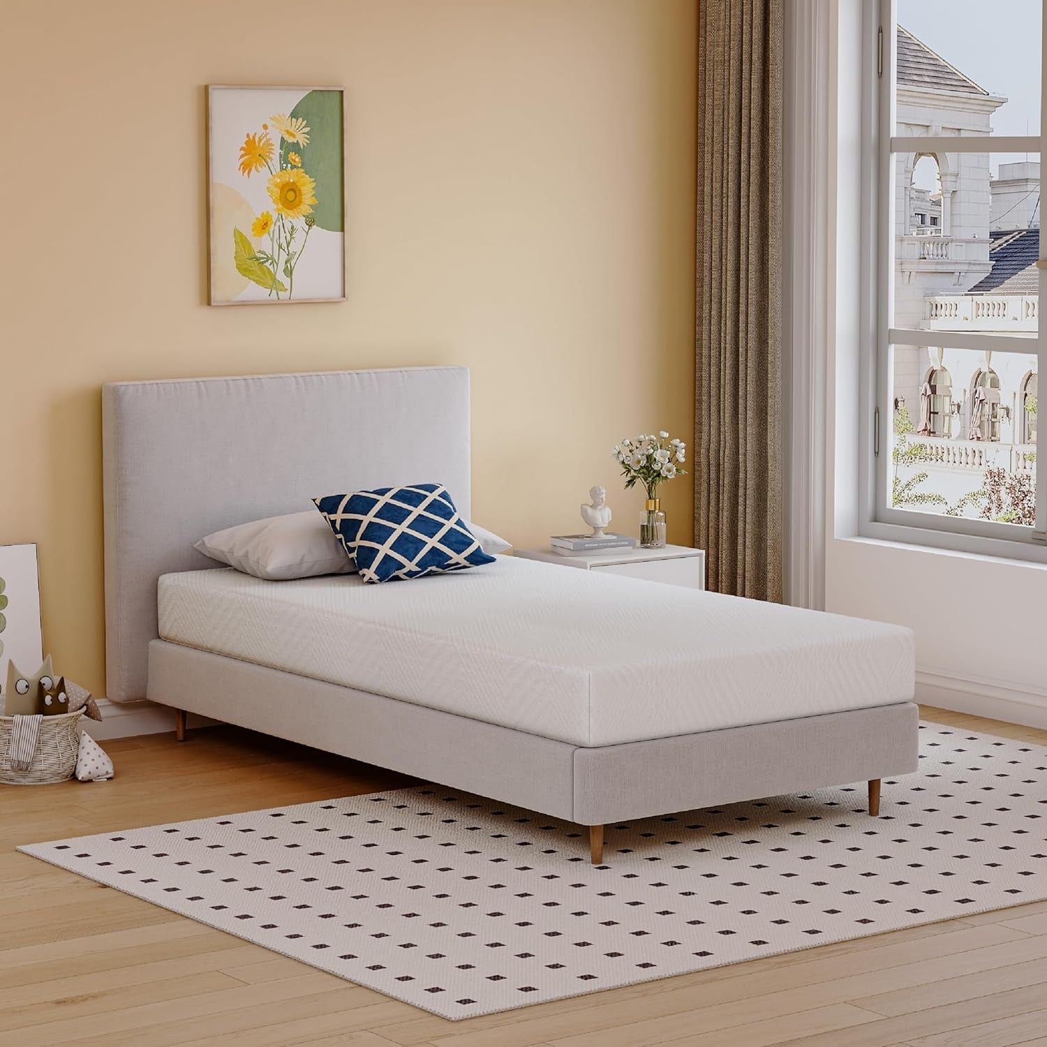 Twin Memory Foam Mattress Medium-Firm, 6&quot;, Kids/Guest Beds