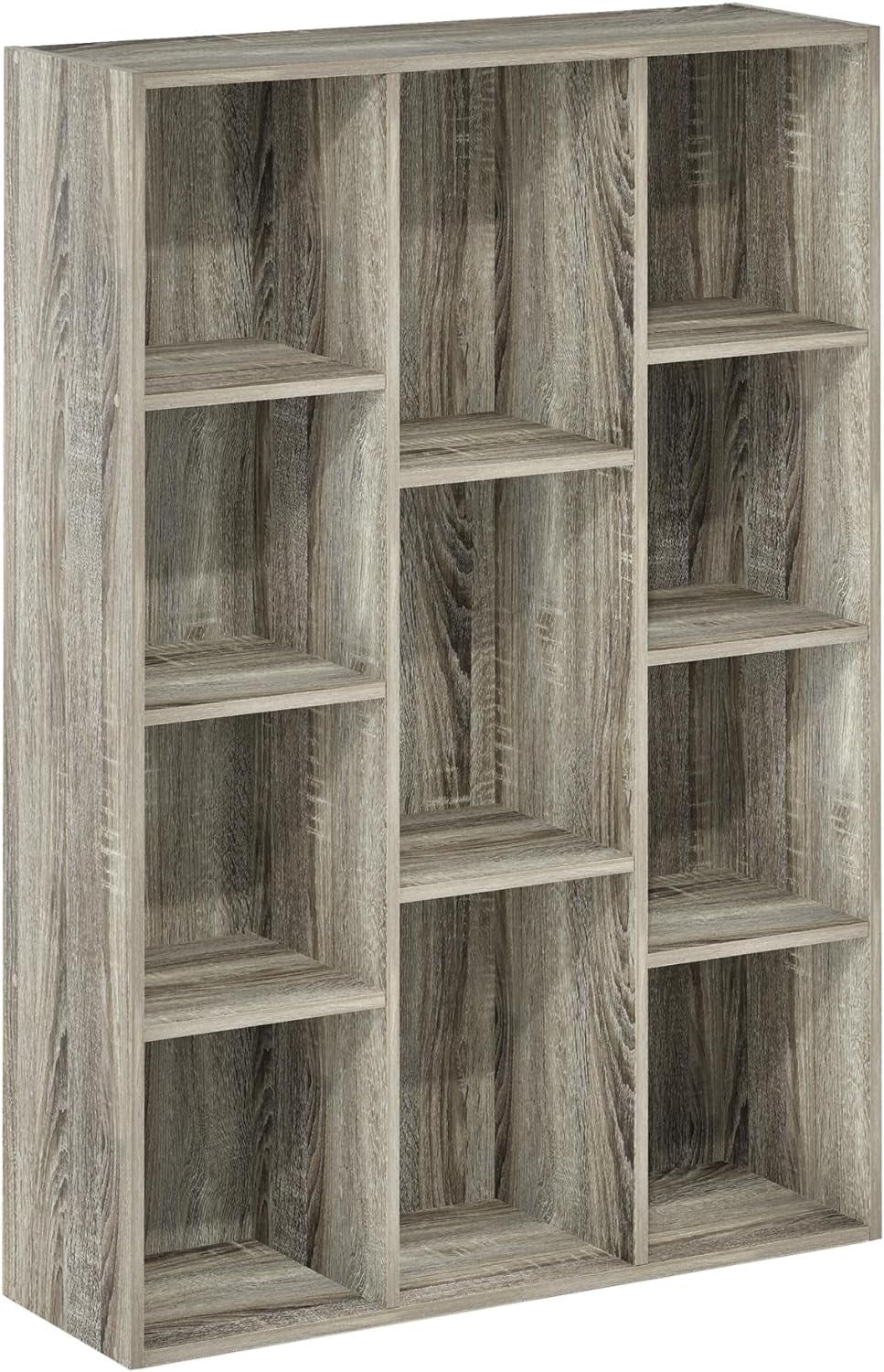 Luder 11-Cube Reversible Open Shelf Bookcase, French Oak