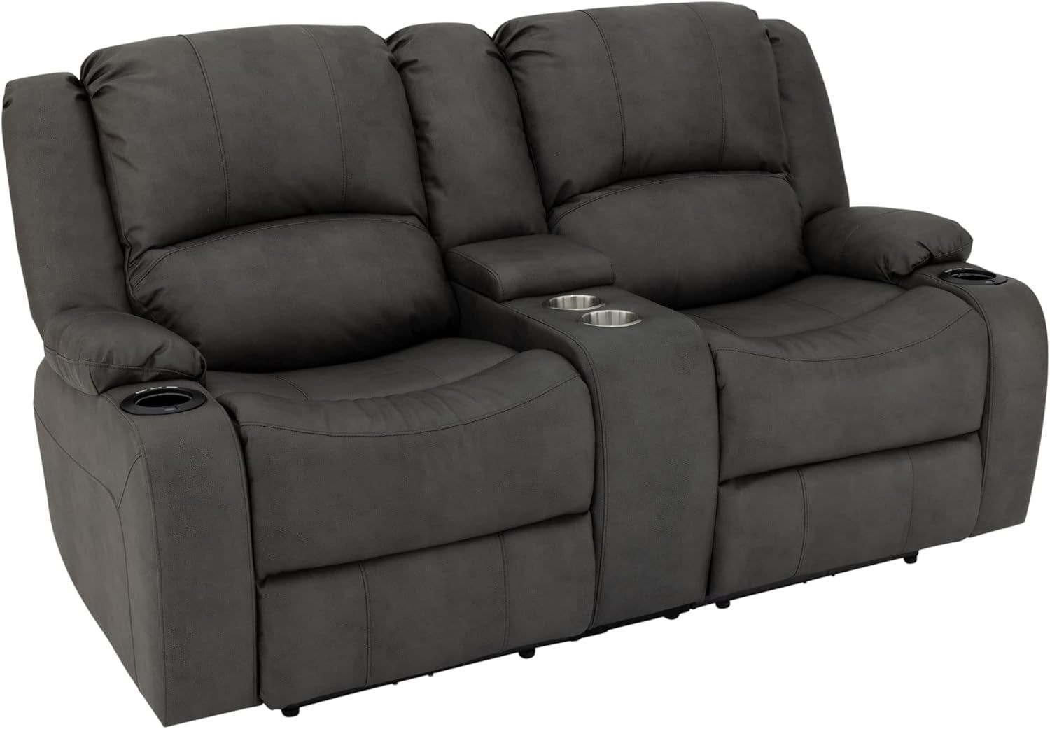 Charles 67&quot; Powered Double RV Wall Hugger Recliner Sofa RV Loveseat with Upgraded 2023 Fabric (Gunemtal)