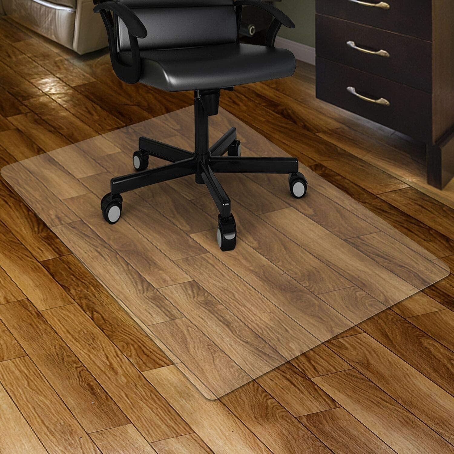 Clear Chair Mat for Hard Floors 36 X 48 Inches Transparent Floor Mats Wood/Tile Protection Mat for Office &amp; Home (36&quot; X 48&quot; Rectangle)
