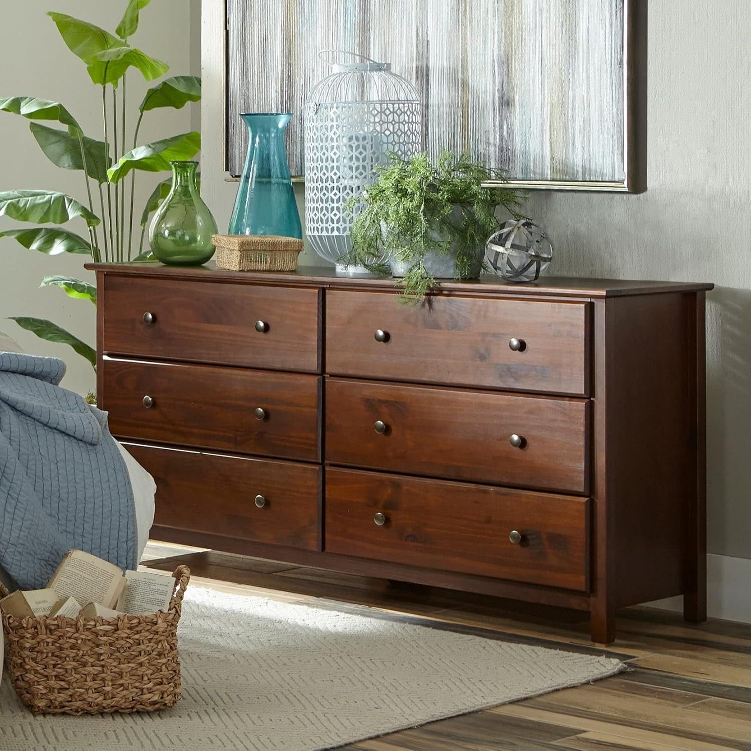 Shaker 6-Drawer Dresser, Solid Wood with a Cherry Finish
