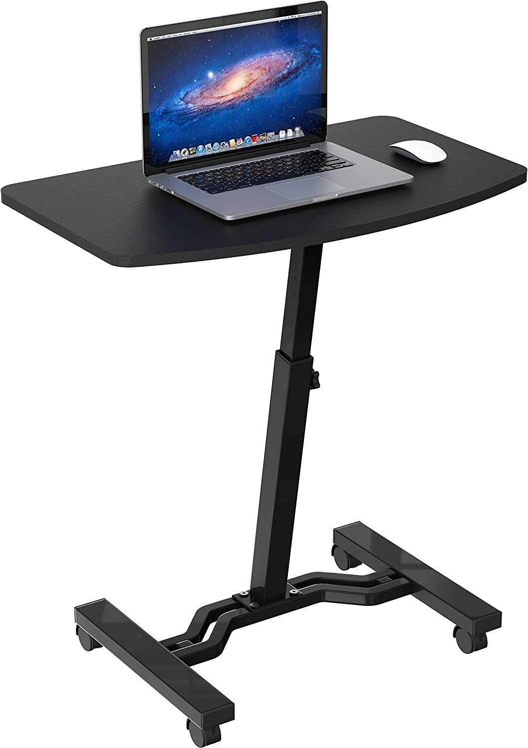 Height Adjustable Mobile Laptop Stand Desk Rolling Cart, Height Adjustable from 28&#39;&#39; to 33&#39;&#39;, Black