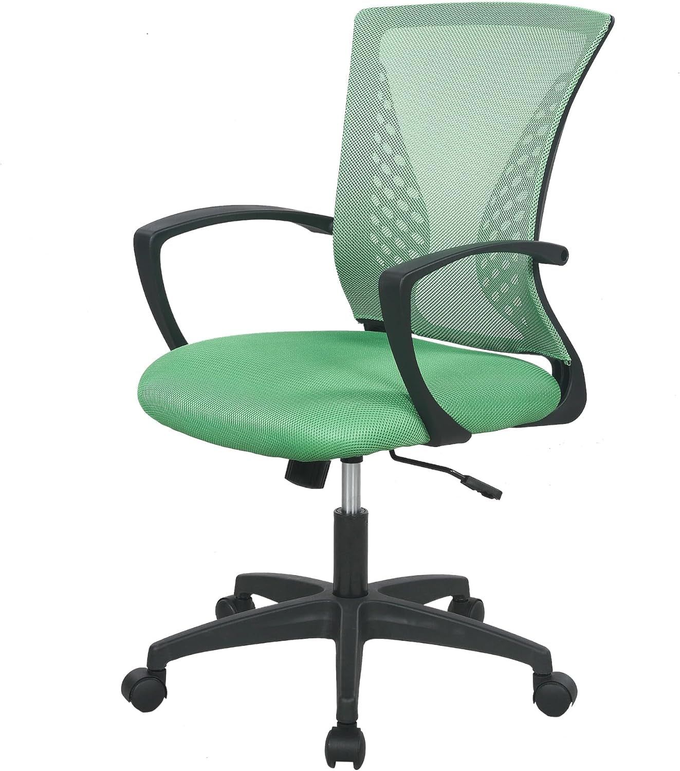 Office Computer Gaming Chair Ergonomic Mesh Desk Chair Adjustable Video Game Chairs with 360 Degrees Swivel Wheels Armrest Lumbar Support for Home Office,Green