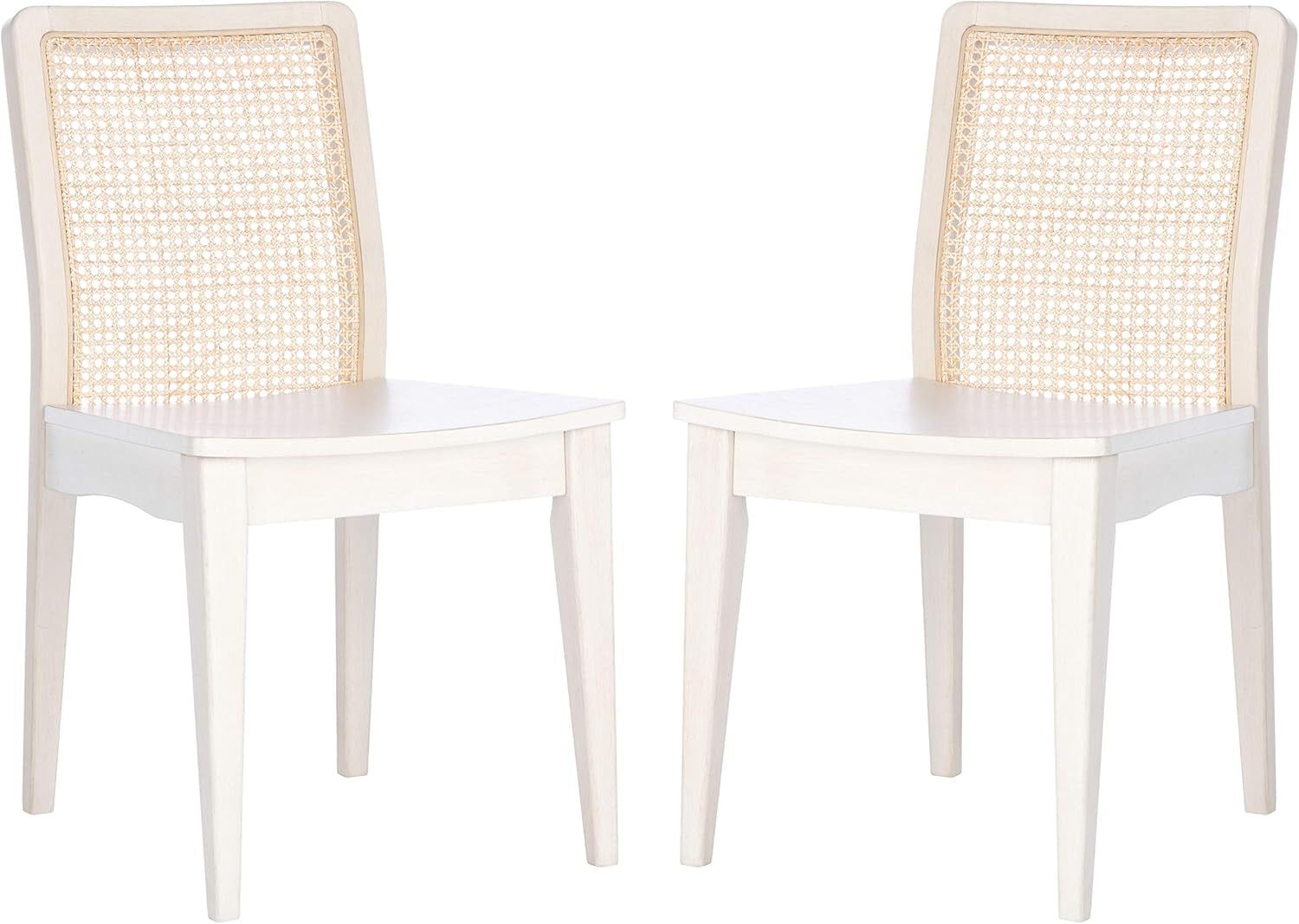 Home Collection Benicio White/Natural Rattan Dining Chair (Set of 2) DCH1005B-SET2